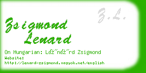 zsigmond lenard business card